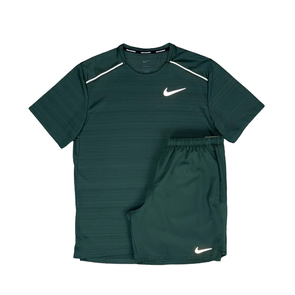 NIKE MILER T-SHIRT / CHALLENGER SHORTS SET - VINTAGE GREEN