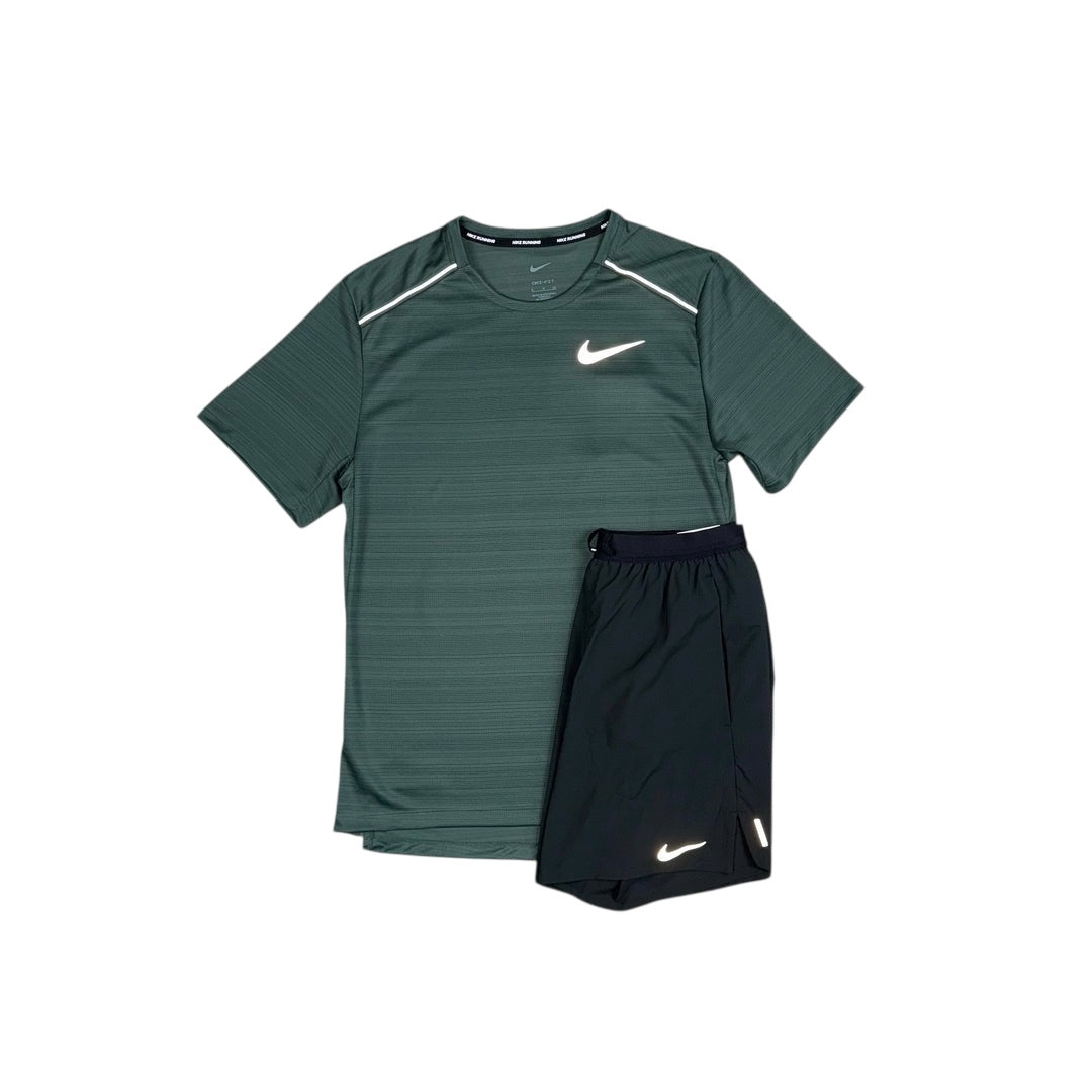 NIKE MILER T-SHIRT - VINTAGE GREEN