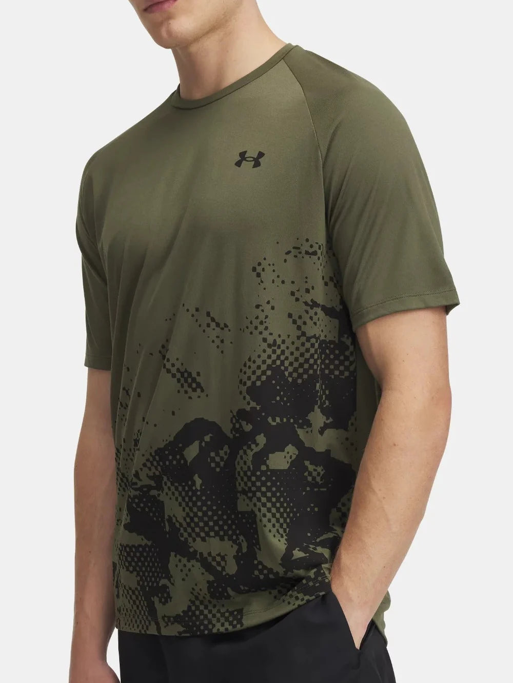 UNDER ARMOUR TECH FADE T-SHIRT - MARINE OD GREEN