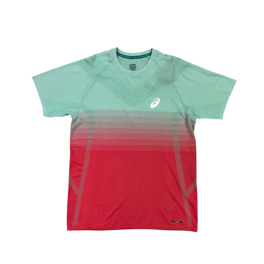 ASICS SEAMLESS T-SHIRT - CORAL/OASIS GREEN