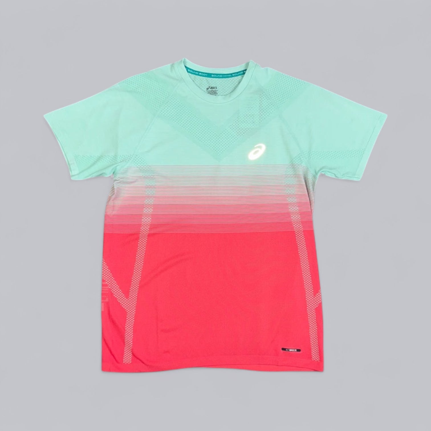 ASICS SEAMLESS T-SHIRT - CORAL/OASIS GREEN
